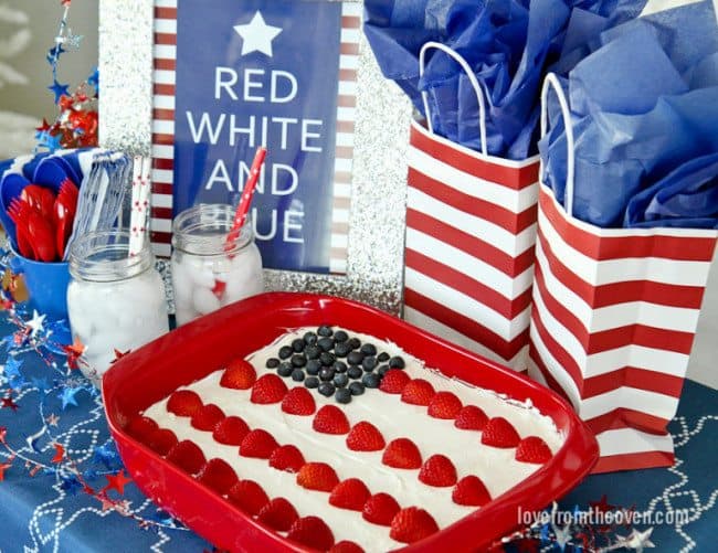 Red White And Blue Flag Cake