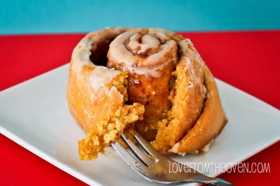 Pumpkin Cinnamon Rolls with Maple Frosting - Grandbaby Cakes