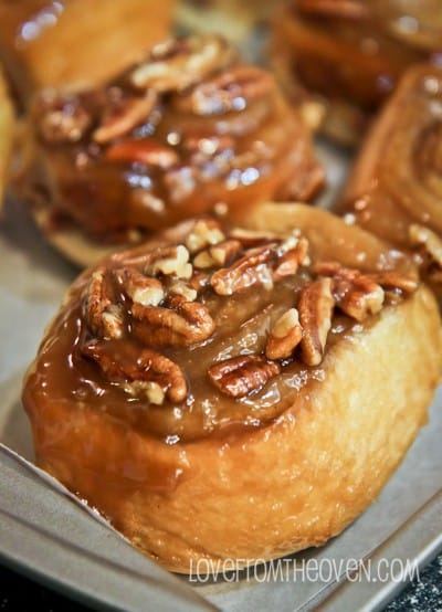 Caramel Pecan Rolls • Love From The Oven