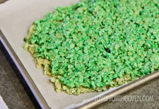 Ombre Green Rice Crispy Treats • Love From The Oven