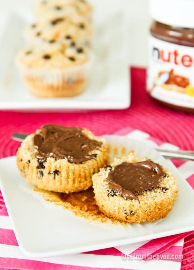 Chocolate Chip Muffins With Nutella • Love From The Oven