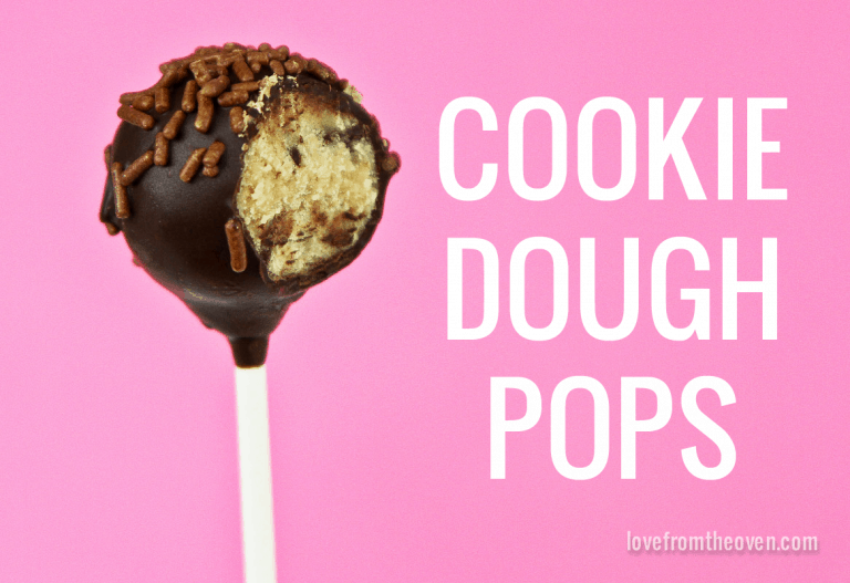 Cookie Dough Cake Pops with Dove Dark Chocolate • Love From The Oven