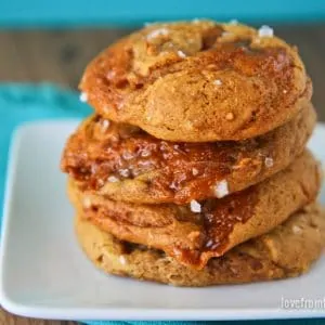 Pumpkin Caramel Cookies • Love From The Oven