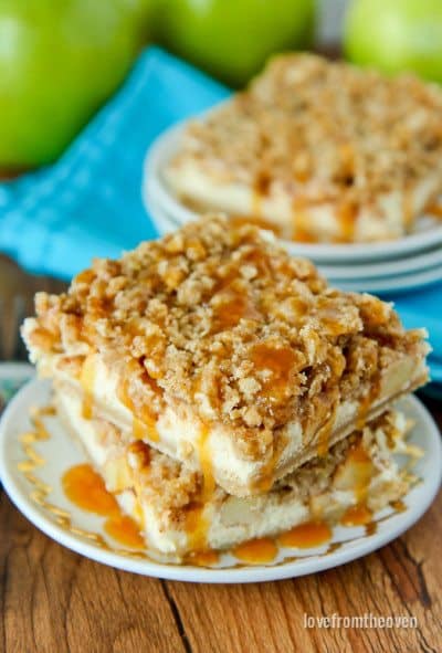 Delicious And Easy Apple Pie Cheesecake Bars • Love From The Oven