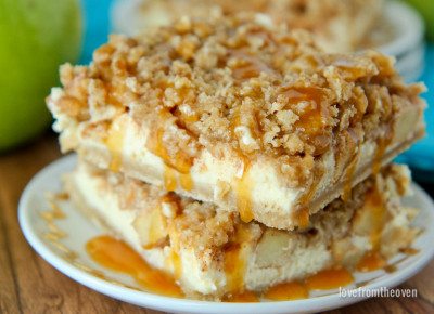 Delicious and Easy Apple Pie Cheesecake Bars • Love From The Oven