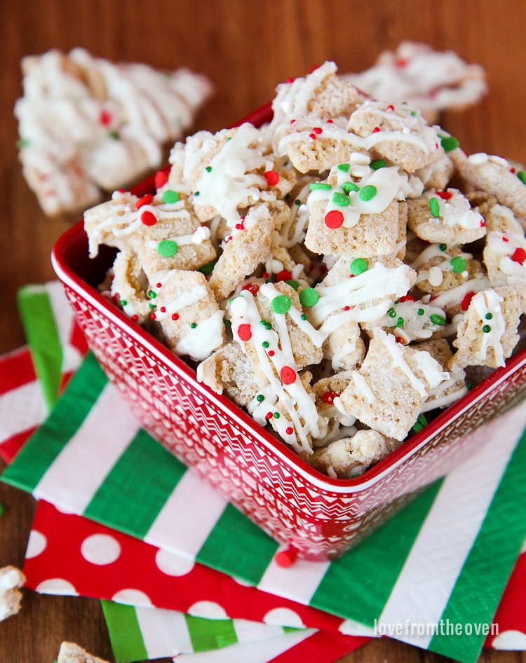 Sugar Cookie Christmas Chex Mix • Love From The Oven