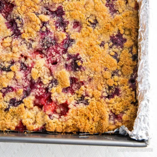 Easy Mixed Berry Crumble Bars • Love From The Oven