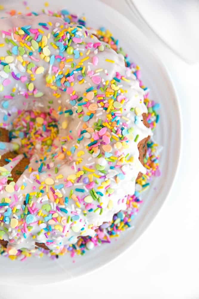 Funfetti Bundt Cake (A Doctored Cake Mix Recipe) - I Scream for