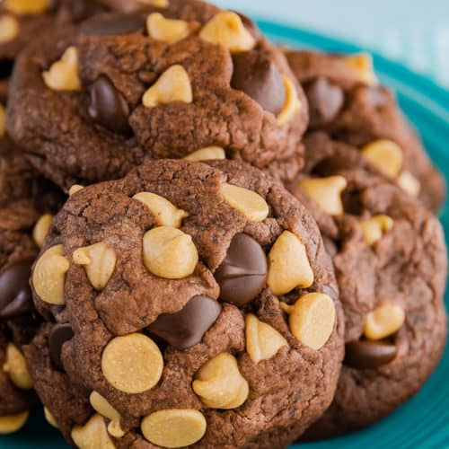 Chocolate Peanut Butter Chip Cookies • Love From The Oven