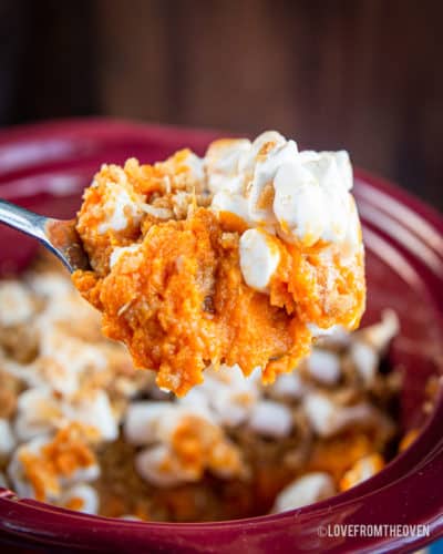 Crock Pot Sweet Potato Casserole • Love From The Oven