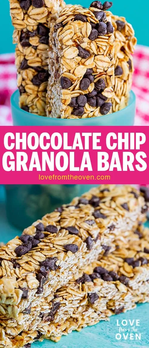 Chewy Chocolate Chip Granola Bars • Love From The Oven