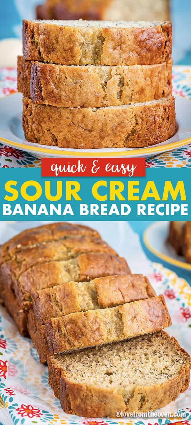 Melt In Your Mouth Sour Cream Banana Bread • Love From The Oven