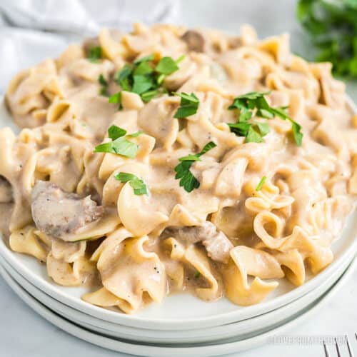 Irresistible Slow Cooker Beef Stroganoff • Love From The Oven