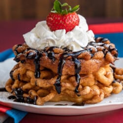 Easy Funnel Cake With Pancake Mix • Love From The Oven