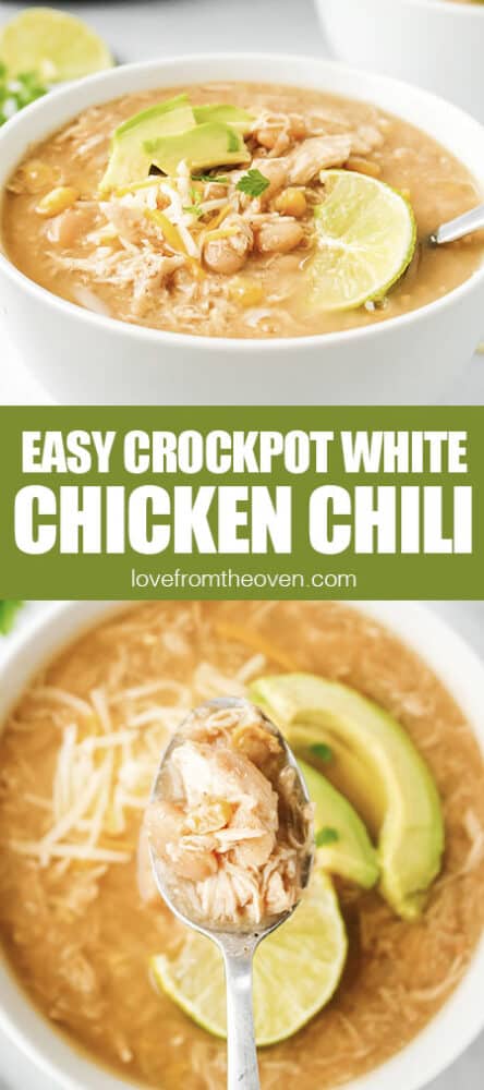 Easy Crockpot White Chicken Chili • Love From The Oven