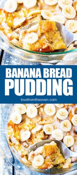 Easy Banana Bread Pudding Recipe • Love From The Oven