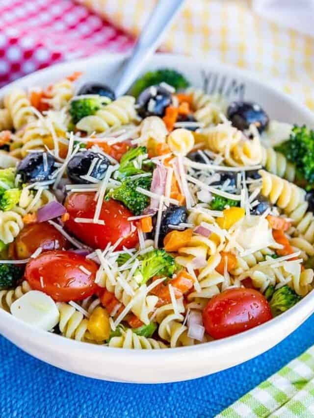 Easy Rotini Pasta Salad Story • Love From The Oven