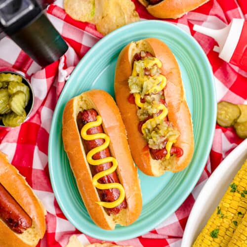 Easy Air Fryer Hot Dogs • Love From The Oven