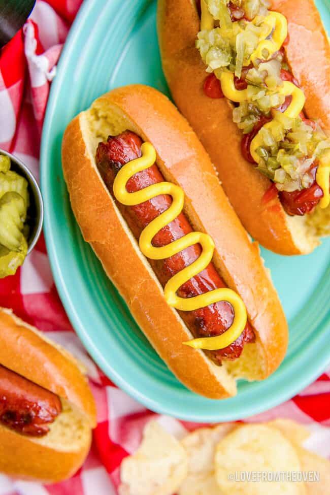 Easy Air Fryer Hot Dogs • Love From The Oven