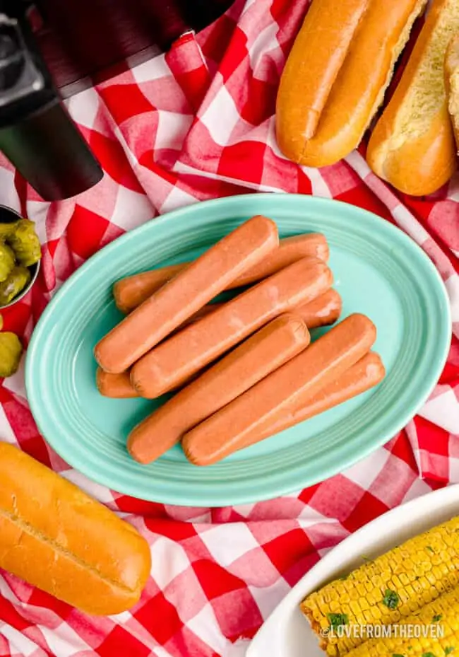 Air Fryer Hot Dogs - Jersey Girl Cooks