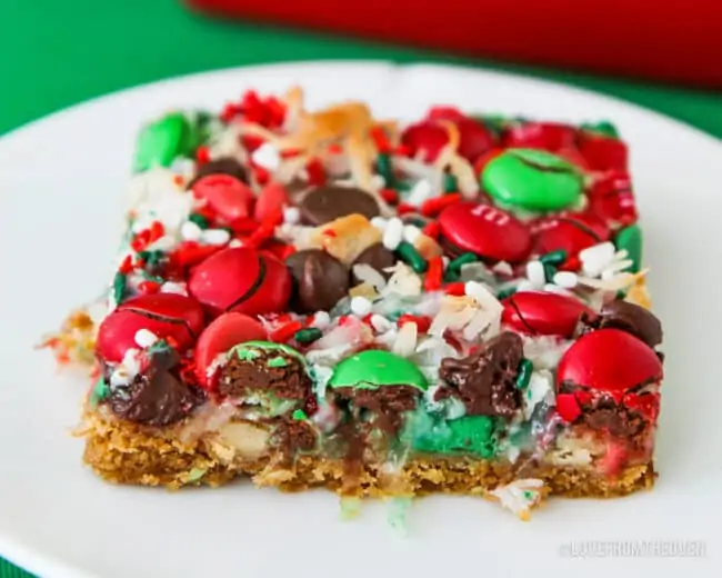 Christmas Magic Cookie Bars • Love From The Oven