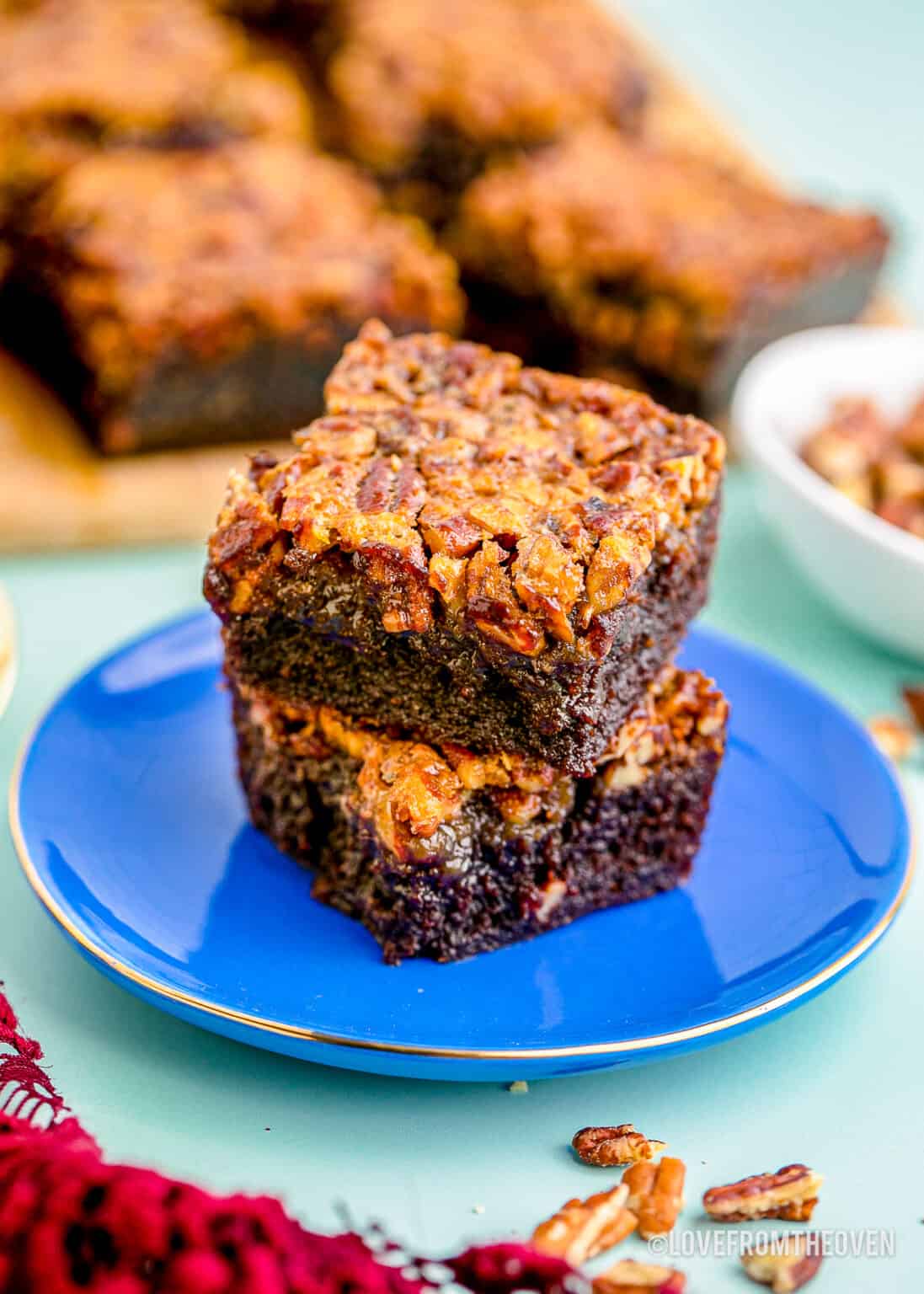 Pecan Pie Brownies • Love From The Oven 2249