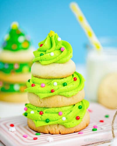 Stacked Christmas Tree Cookies • Love From The Oven