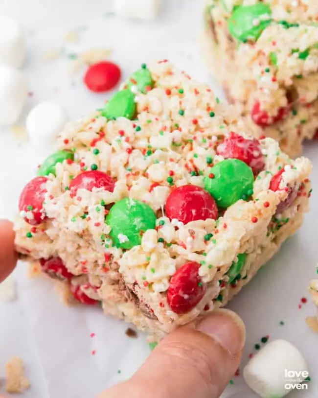 Christmas Rice Krispie Treats • Love From The Oven