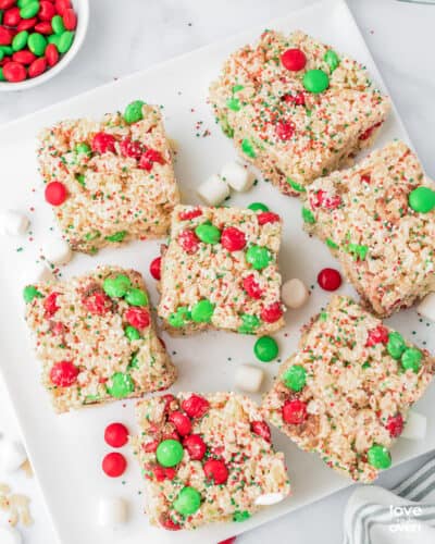 Christmas Rice Krispie Treats • Love From The Oven