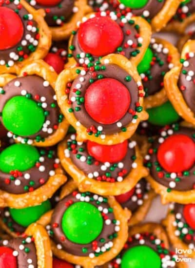 A plate full of christmas pretzels