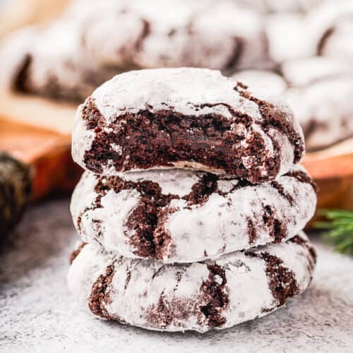 Chocolate Crinkle Cookies • Love From The Oven