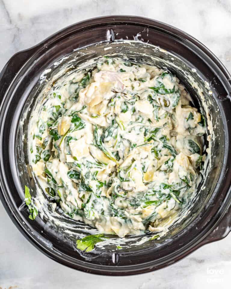 Crockpot Spinach Artichoke Dip • Love From The Oven