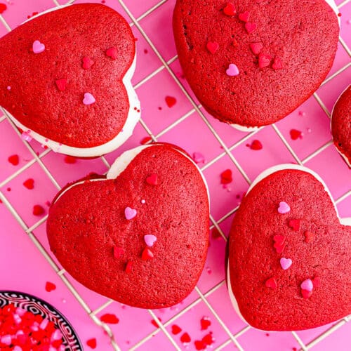 Red Velvet Whoopie Pies • Love From The Oven