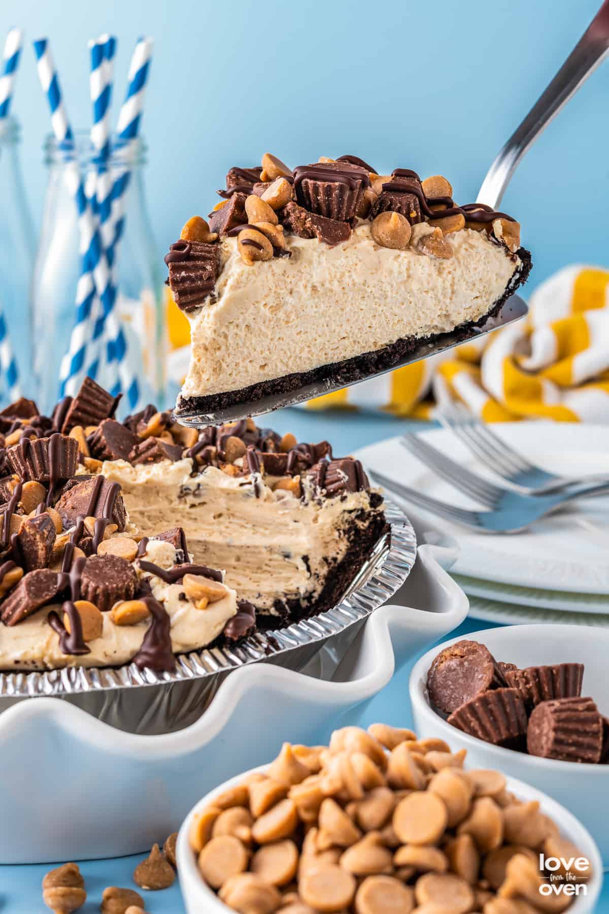 No Bake Peanut Butter Pie • Love From The Oven