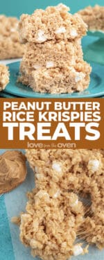 Peanut Butter Rice Krispie Treats • Love From The Oven