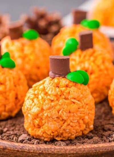 rice krispie treat pumpkins