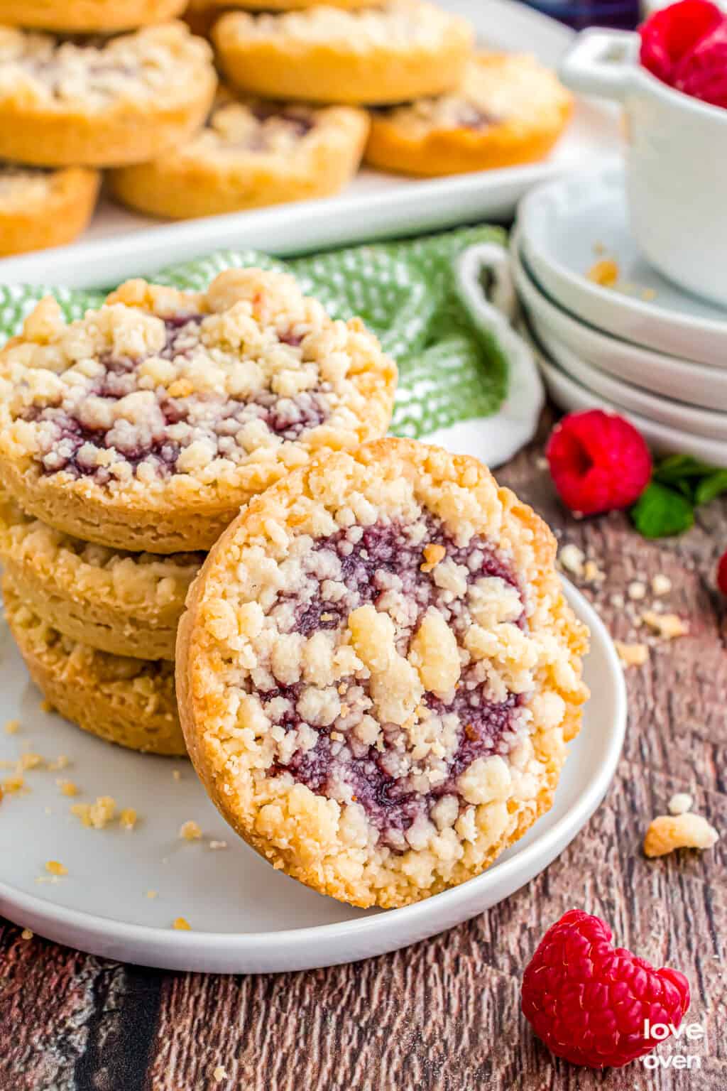 Raspberry Crumble Cookies • Love From The Oven