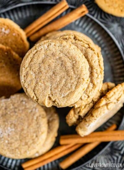 A plate full of ginger molasses cookies.