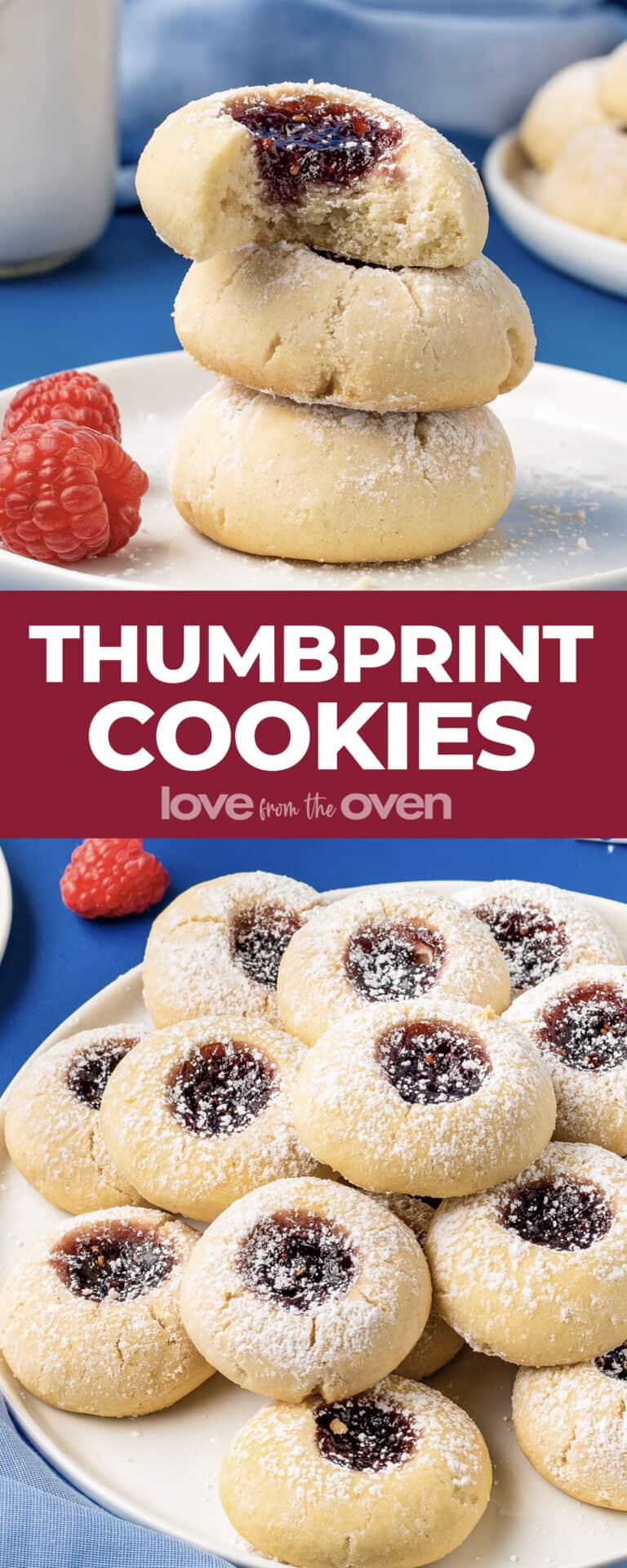 Raspberry Thumbprint Cookies • Love From The Oven