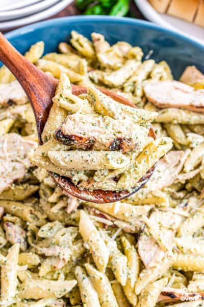 Creamy Chicken Pesto Pasta • Love From The Oven