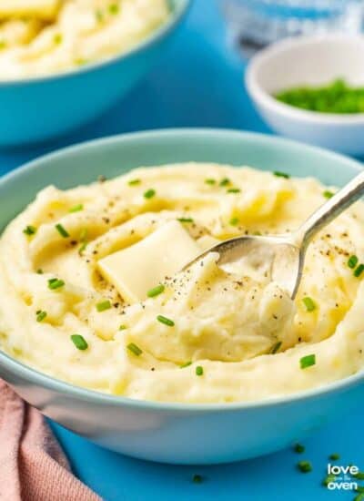 a spoonful of yukon gold mashed potatoes