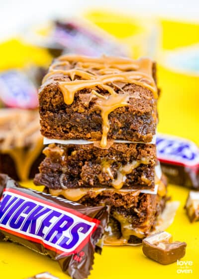 Snickers Brownies • Love From The Oven