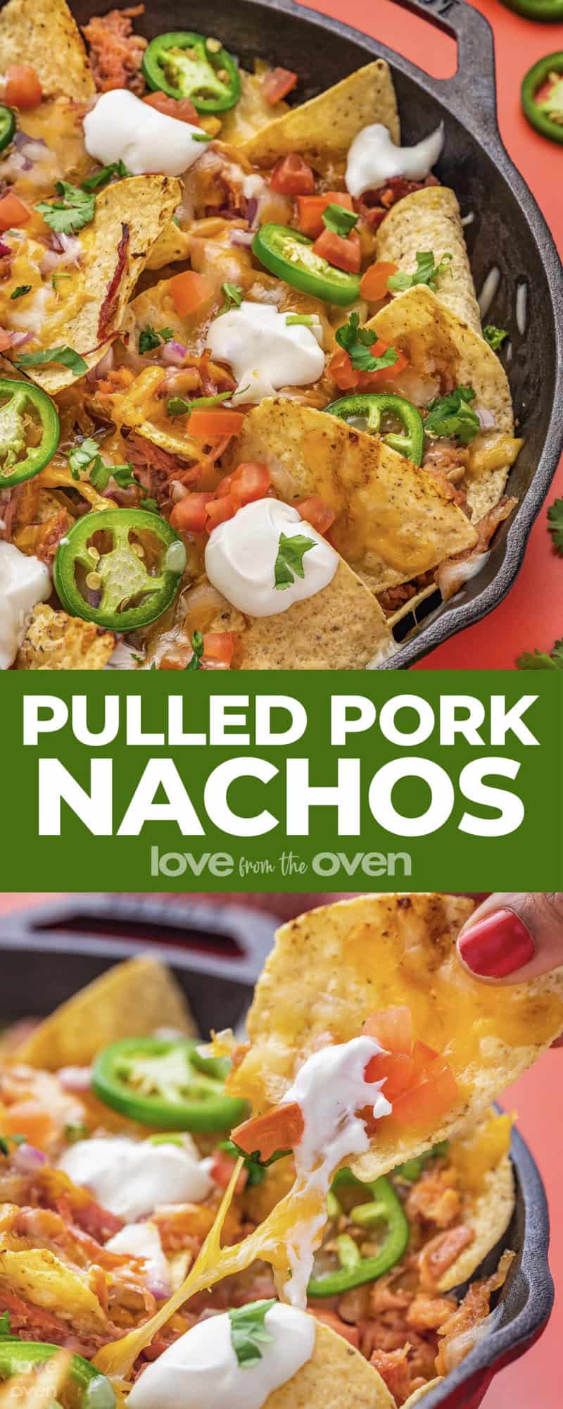 pulled pork nachos in a pan