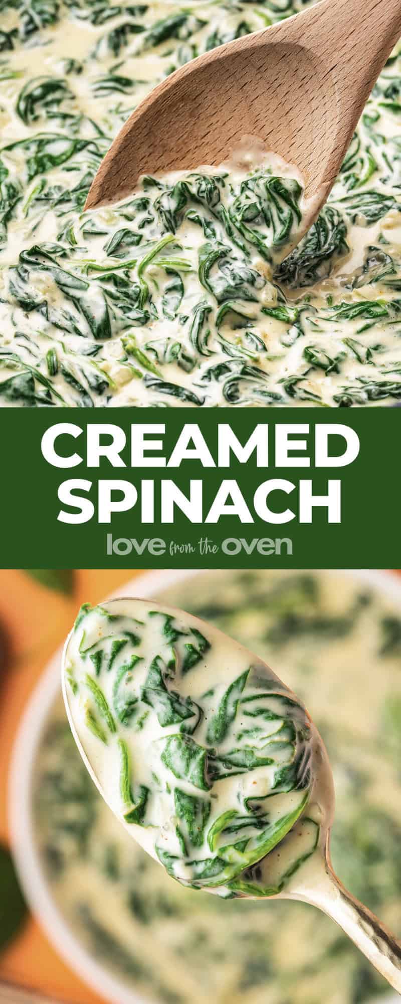 Photos of creamed spinach